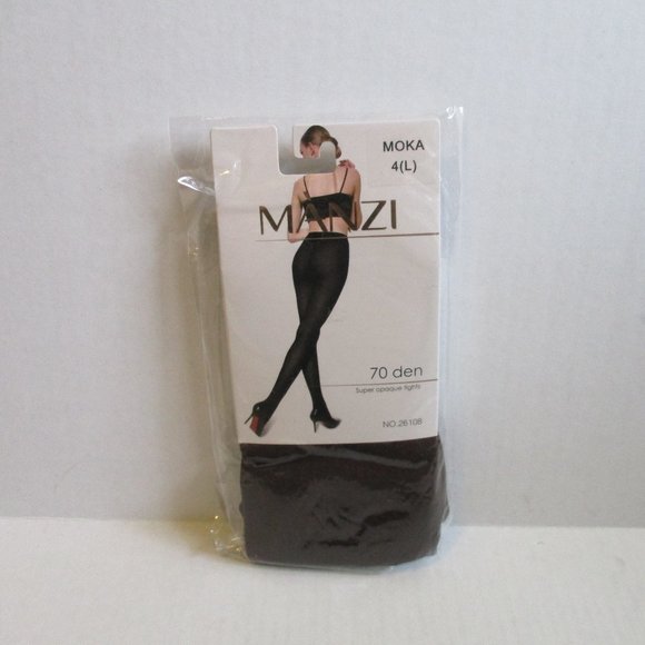 *MANZI Super Opaque Tights - MOKA - Size 4(L) - Picture 1 of 3